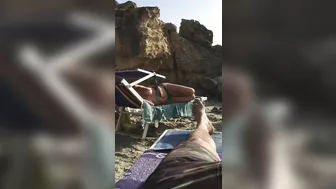 Spying On A Busty, Topless Beach Goddess In All Her Tanned Glory