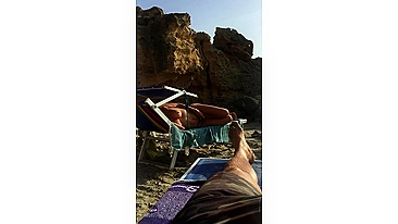 Spying On A Busty, Topless Beach Goddess In All Her Tanned Glory