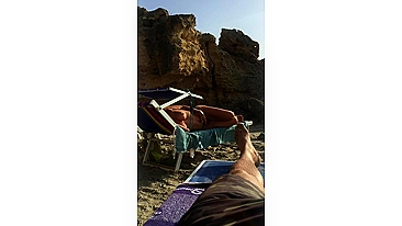 Spying On A Busty, Topless Beach Goddess In All Her Tanned Glory