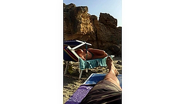 Spying On A Busty, Topless Beach Goddess In All Her Tanned Glory