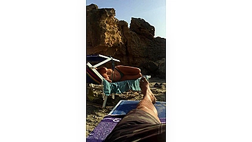 Spying On A Busty, Topless Beach Goddess In All Her Tanned Glory