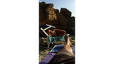 Spying On A Busty, Topless Beach Goddess In All Her Tanned Glory