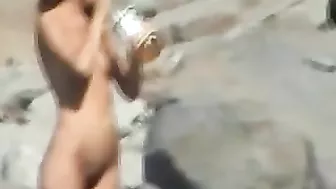 Sultry, Shameless Nudist Wife Filmed On Hidden Voyeur Cam At Beach