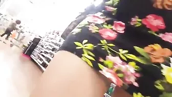 Daring Girl with Mini Upskirt in the Supermarket