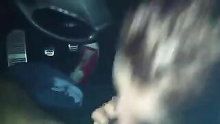 Blowjob in the Car Hooker Sucks Dick of Client