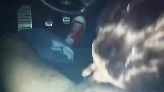 Blowjob in the Car Hooker Sucks Dick of Client