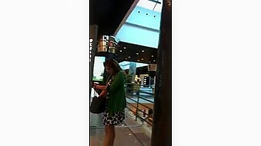 Sultry, Mature Woman, Stealthily Filmed Under Her Skirt While Shopping