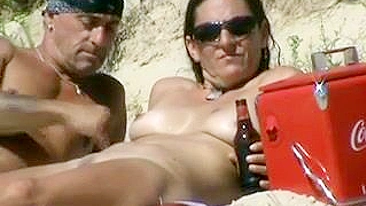 Naughty Mature Couple's Bold Nudity At Beach Sizzles Hotly!