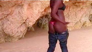 Naughty African Girl Engages In Steamy Beach Sex With White Stud