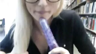 Shocking! Cute Blonde Girl Flashes Nude In Public Library!