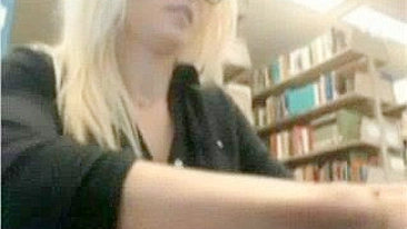 Shocking! Cute Blonde Girl Flashes Nude In Public Library!