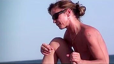Scandalous! At The Nudists Beach, Voyeur Camera Films Your Wife Giving Blowjob