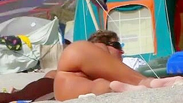 Spectacularly Mature, Naked Wife On The Beach Filmed By A Voyeur