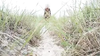 Slinky, Ebony Goddess Struts On The Sizzling Sand!