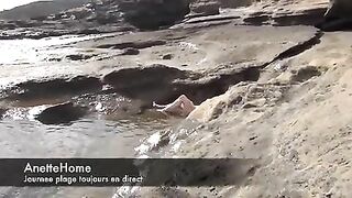 Sensual, Exposed French Wife Enjoying Leisurely Outdoor Seaside Frolic