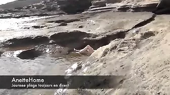 Sensual, Exposed French Wife Enjoying Leisurely Outdoor Seaside Frolic