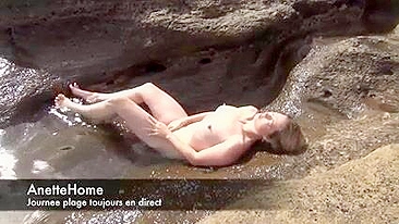 Sensual, Exposed French Wife Enjoying Leisurely Outdoor Seaside Frolic