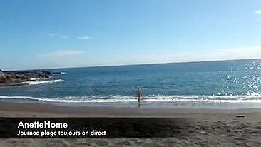 Sensual, Exposed French Wife Enjoying Leisurely Outdoor Seaside Frolic