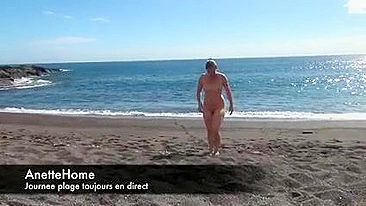 Sensual, Exposed French Wife Enjoying Leisurely Outdoor Seaside Frolic