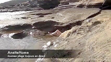 Sensual, Exposed French Wife Enjoying Leisurely Outdoor Seaside Frolic