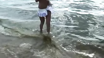 Cute Nude Amateur Girl's Beach Play