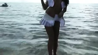 Cute Nude Amateur Girl's Beach Play