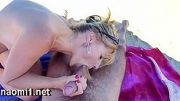 Incredible Nude Beach Wife Performs Mind-Blowing Oral Sex And Devours The Cum