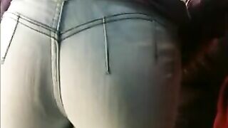 Candid Camera In Public Store Films Sexy, Perfect Fit Ass In Tight Jeans