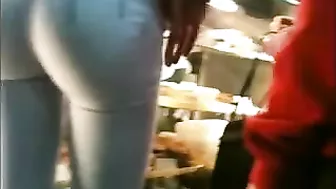 Candid Camera In Public Store Films Sexy, Perfect Fit Ass In Tight Jeans