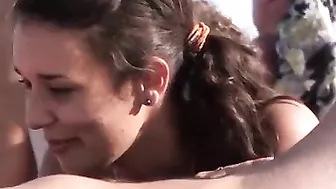 Beach Blowjob Beautiful Girlfriend Sucks Dick Butt, Nice Tits