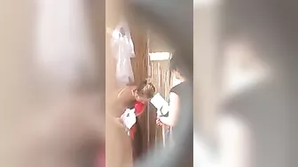 Beach Shower Sexy Girl in Thong Undressing is Spied