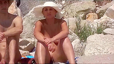 Nudist couples at the public beach - real amateur voyeur beach porn video.