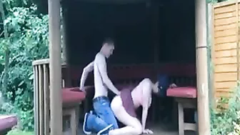 Outdoor Sex Amateur Couple Fucking on the Porch