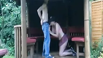 Outdoor Sex Amateur Couple Fucking on the Porch