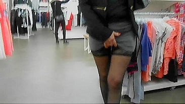 Shocking! Wife Flashes Sexy, Juicy Pussy In Public Store
