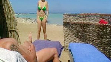 Masturbating At The Beach With Oral Sex And Cum In Mouth, So Erotic And Taboo