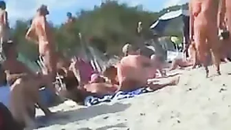 Awkwardly Romp Rampantly Naked, On Public Sand