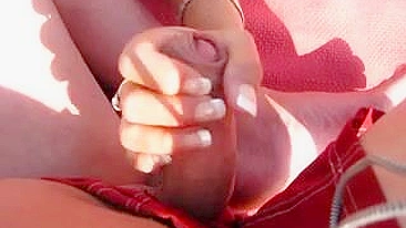 Mature, Juicy Wife's Dick-Handling At The Beach