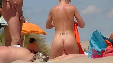 Scandalous! Sexy French Nudist Woman Sneakily Filmed On The Beach!