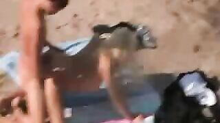 Hard Core Sex at Beach with Nude Couple Caught