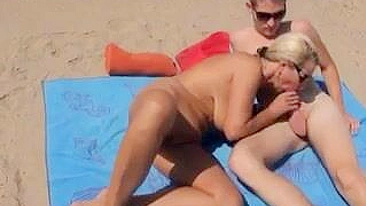 Naked Mature Big Tits Woman Filmed at the Beach
