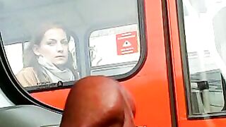 Dick, A Flashing, Sexy Woman In The Bus Desires To Lick And Suck It