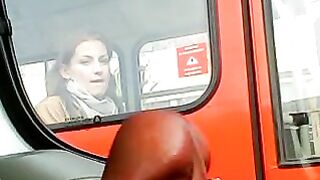 Dick, A Flashing, Sexy Woman In The Bus Desires To Lick And Suck It