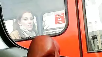 Dick, A Flashing, Sexy Woman In The Bus Desires To Lick And Suck It