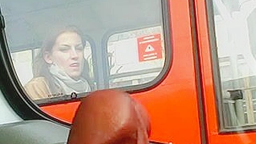 Dick, A Flashing, Sexy Woman In The Bus Desires To Lick And Suck It