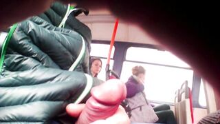 Dude Wanking Dick in a Public Bus and Girl Watches Him