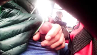 Dude Wanking Dick in a Public Bus and Girl Watches Him Dude Wanking Dick in a Public Bus and Girl Watches Him