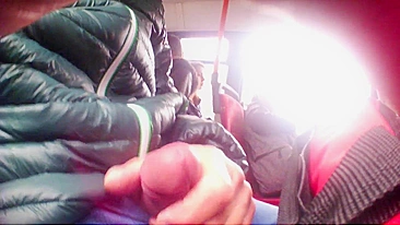 Dude Wanking Dick in a Public Bus and Girl Watches Him