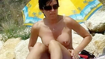 Naked Wife at the Beach Filmed on Voyeur Camera