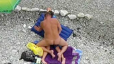 Wife Oral Sex and Fucking Filmed Voyeur at the Beach